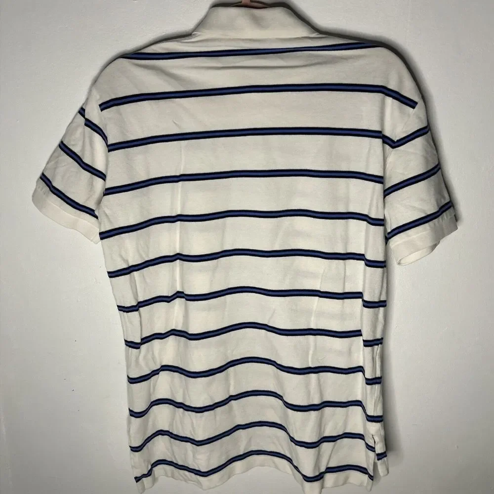 Polo Ralph Lauren Shirt Mens‎ Size Medium Soft Cotton White Blue Stripe Pony M